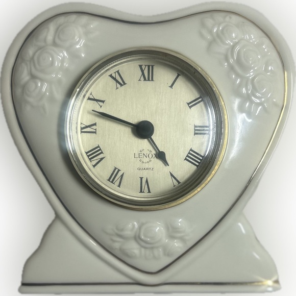 Lenox Other - Lenox Heart-Shaped White porcelain Clock